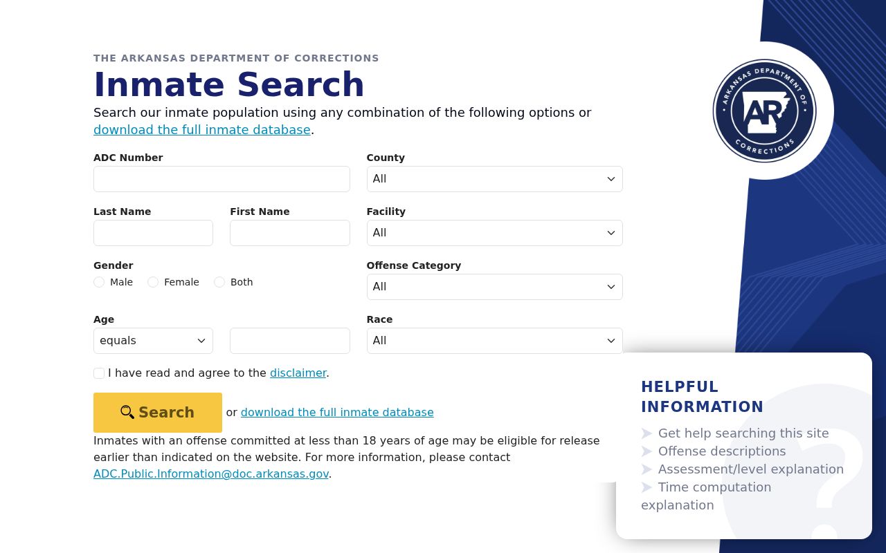 North Little Rock people search Arkansas inmate lookup