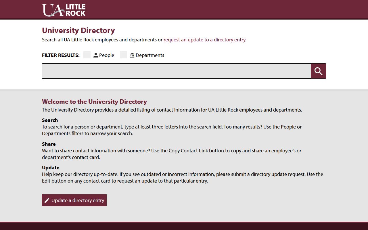 North Little Rock people directories UA Little Rock directory