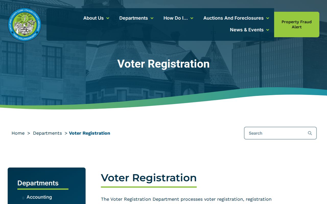 North Little Rock voter registration records Pulaski voter office